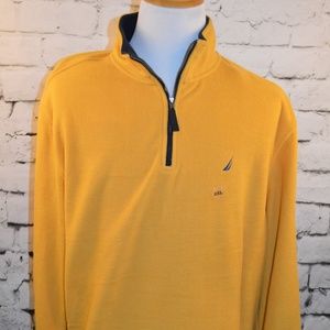 Nautica Mens Yellow 1/4 Zip Fleece Pullover XXL